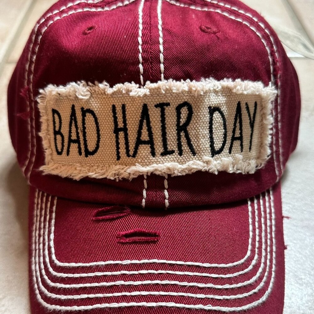 KBETHOS Maroon Bad Hair Day Womens Adjustable Baseball Cap